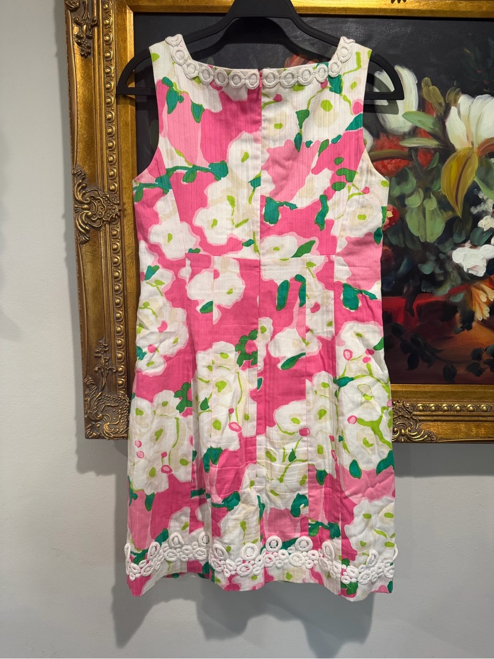 Lilly Pulitzer Pink and Green Floral Eyelet Dress - Picture 2 of 5